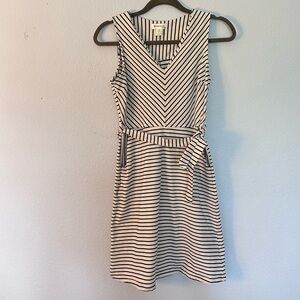 Monteau Black and White Striped Dress